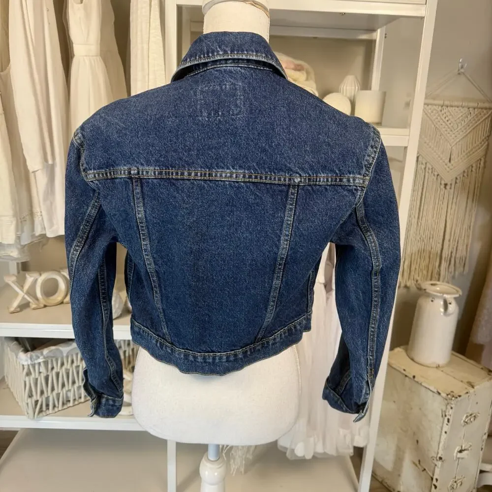 Old Navy Women's Size XS Denim Cropped Button Up Jacket #3280 - Picture 4 of 10